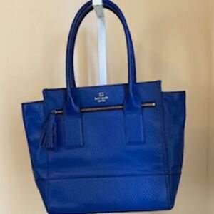 Kate Spade Southport Avenue Linda Pebble Leather Satchel Cobalt Blue